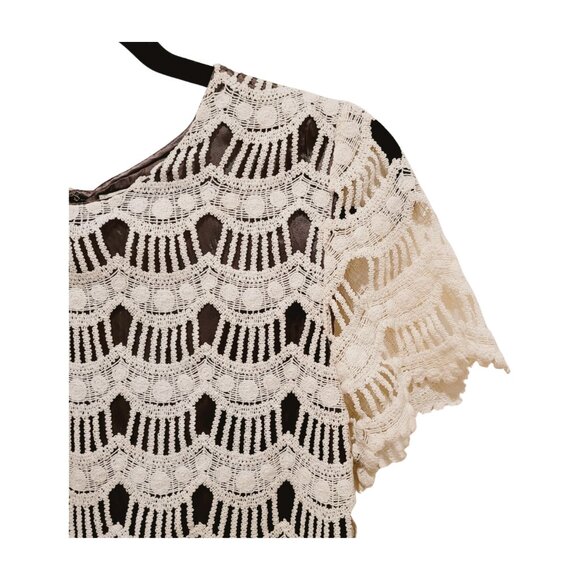 Kate Spade Women's 2 Dress Virginia Black Scalloped Lace Shift Short Sleeve EUC - Picture 3 of 10